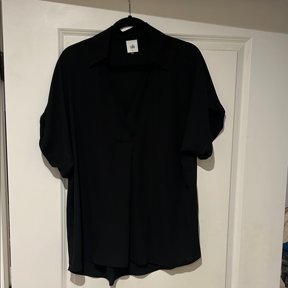 CAbi Elegant Black Blouse